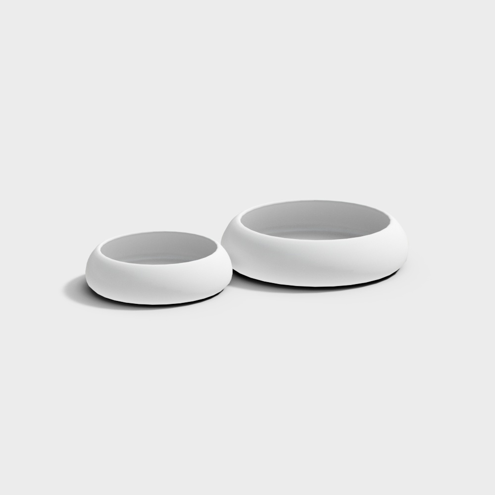 Minimalist Bowls 3D Model – Modern Low-Poly Design
