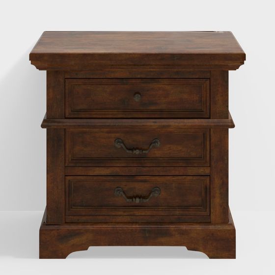 Classic Bedside Table 3D Model for Modern Interiors