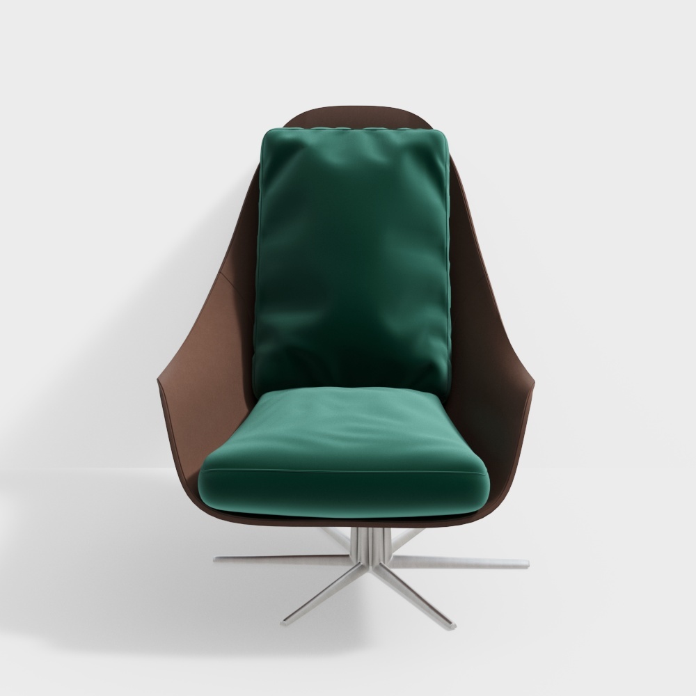 Elegance Lounge Armchair 3D Model – Leather & Velvet
