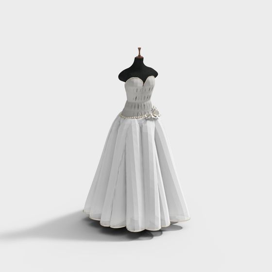 Elegant 3D Model Wedding Dress