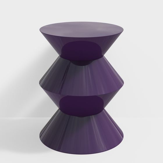 Unique Low-Polygon Geometric 3D Model with Purple Gradient