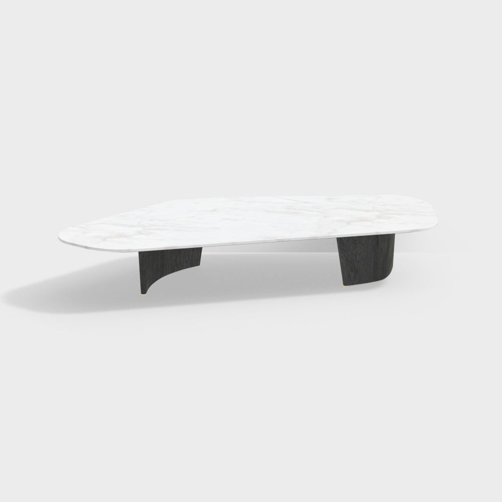 Streamlined Marble Coffee Table 3D model
