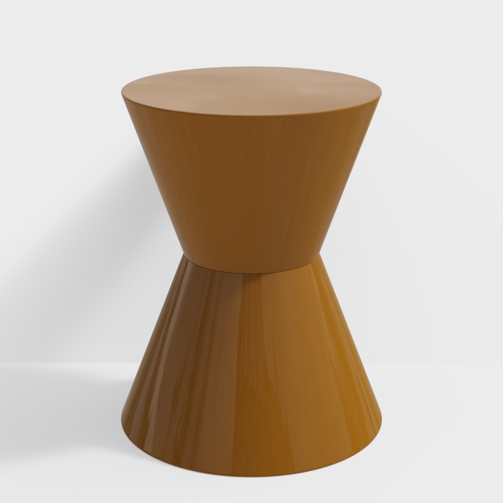 Stylish Cone Side Table 3D Model – Wood Tone Design