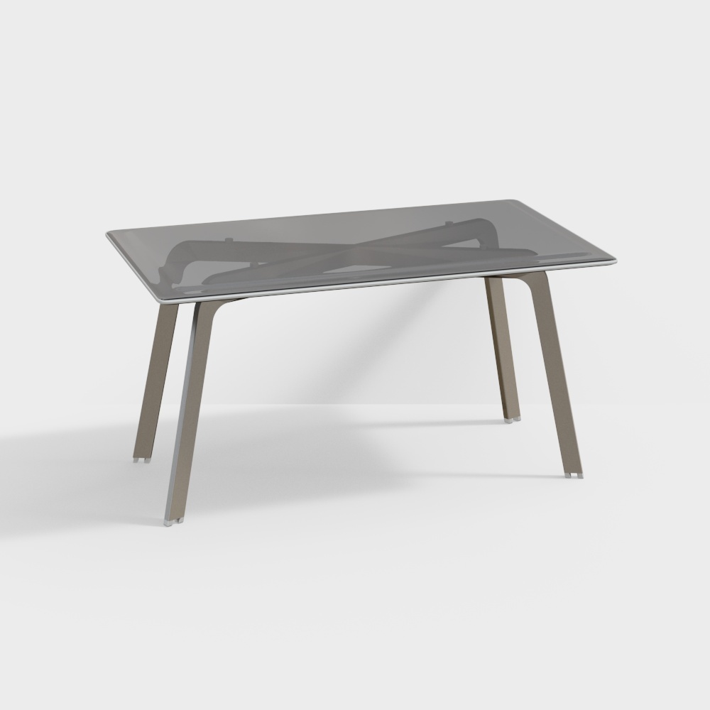 Elegant Glass Table 3D Model – Minimalist Reflective Design