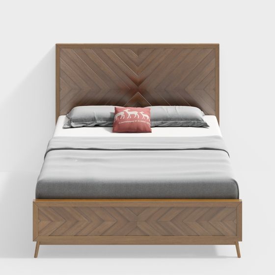 Herringbone Bed 3D model for Creative Spaces