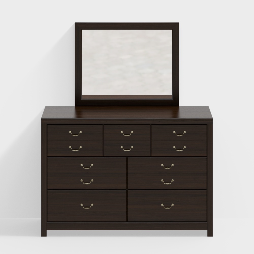 Elegant Low Poly Storage Cabinet 3D model