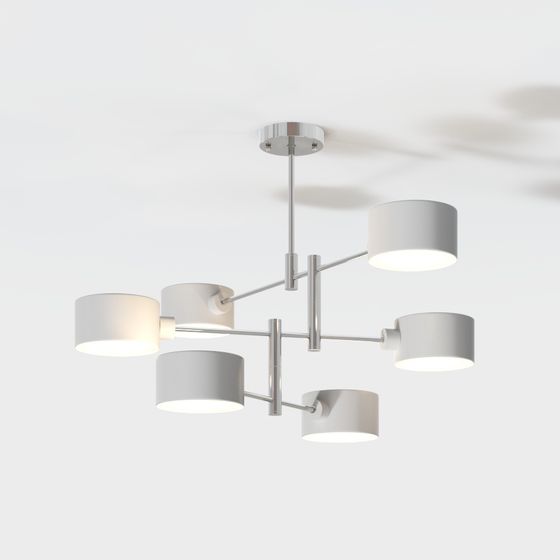 Elegant Low-Poly Chandelier 3D model