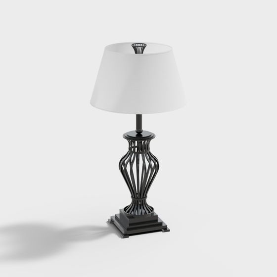Elegant Low-Polygon Table Lamp 3D Model