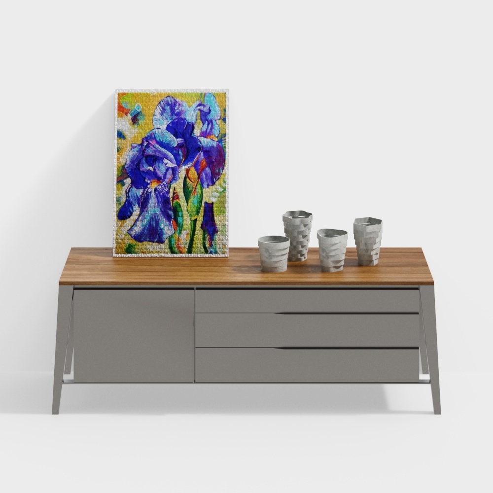 Urban Coffee Table 3D Model – Modern Wood & Metal