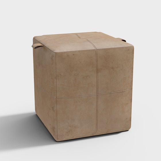 Realistic Leather Storage Box 3D model