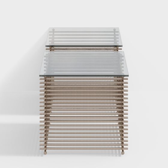 Elegant Glass Metal Bench 3D model for Interior Design