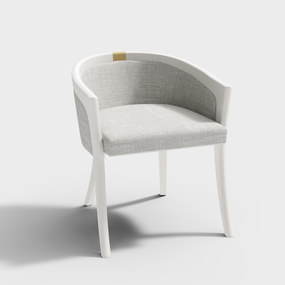 Urban Comfort Chair 3D Model – Minimalist Gray Fabric