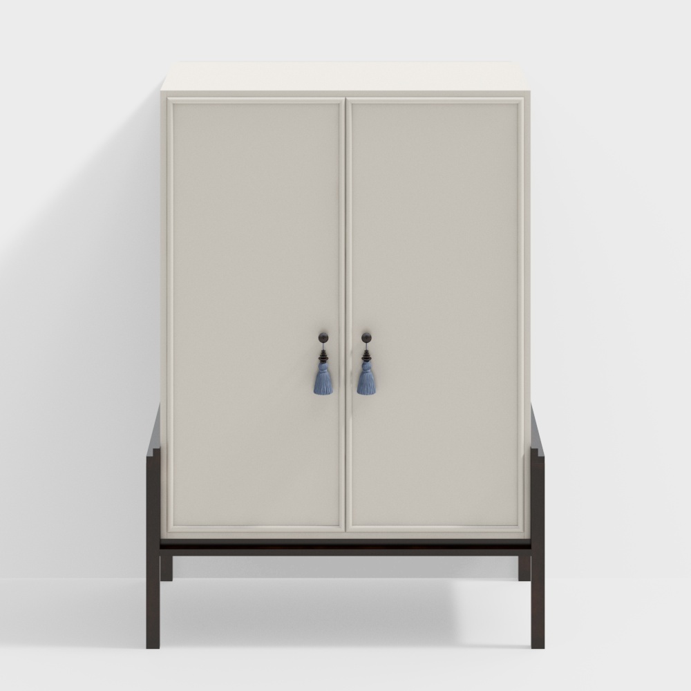 Urban Corner Secret Storage Cabinet 3D Model – Minimalist Vintage Style