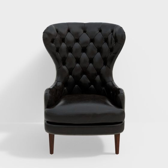 Elegant Leather Armchair 3D model
