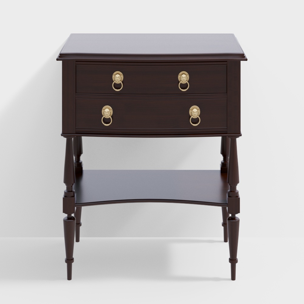 Elegant Vintage Nightstand 3D model