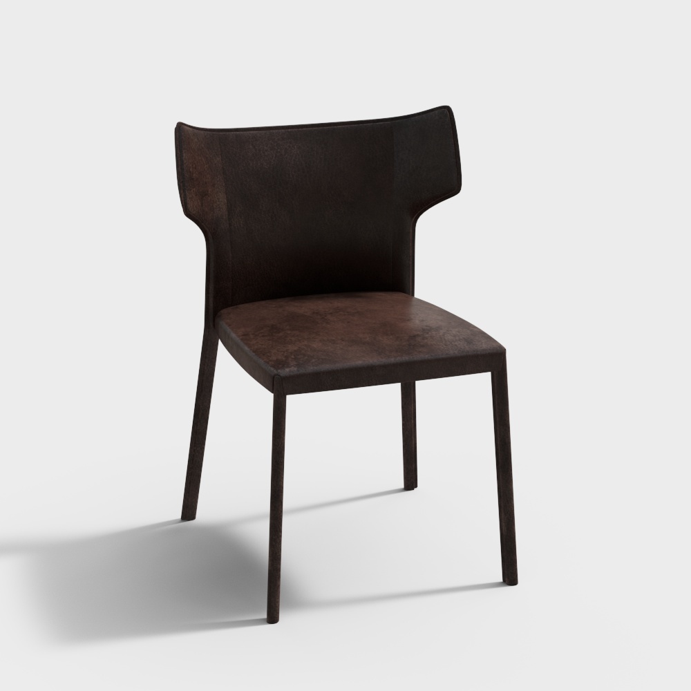 Urban Leisure Chair 3D Model – Low-Poly Leather Design