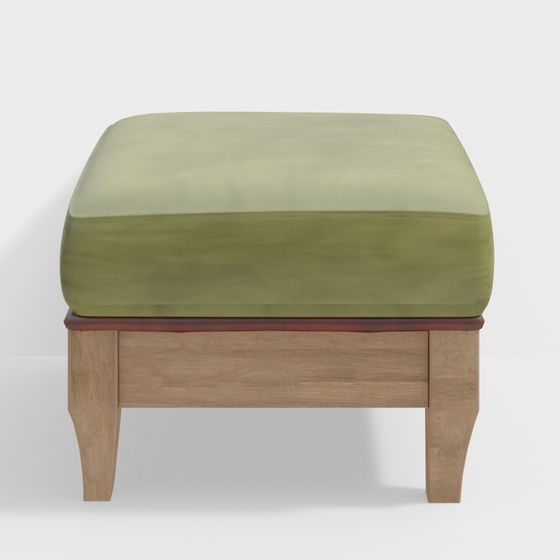 Simple Living Room Ottoman 3D model