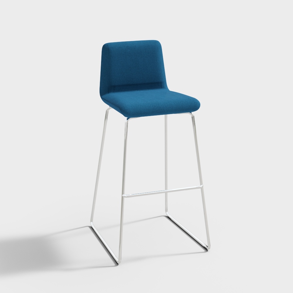Elegant Low-Poly Bar Stool 3D model for Modern Interiors