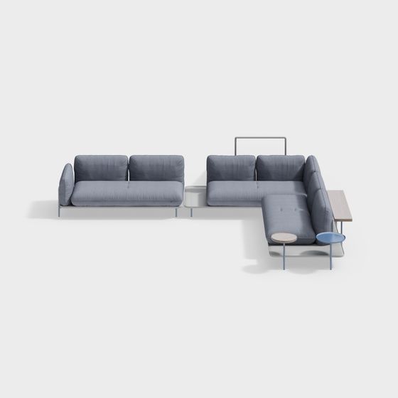 Modern Minimalist Sofa Set 3D model
