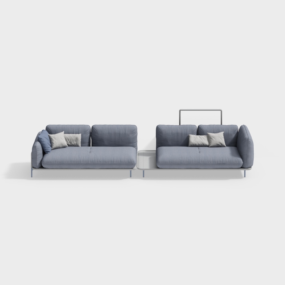 Urban Comfort Sofa 3D Model – Low-Poly Modern Design