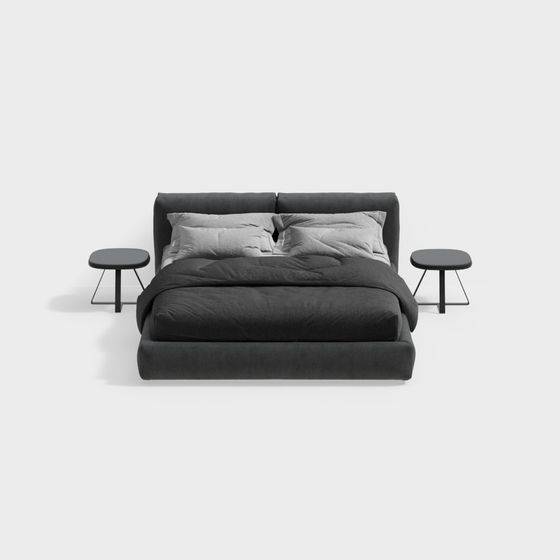 Poliform 모던 그레이 더블 침대