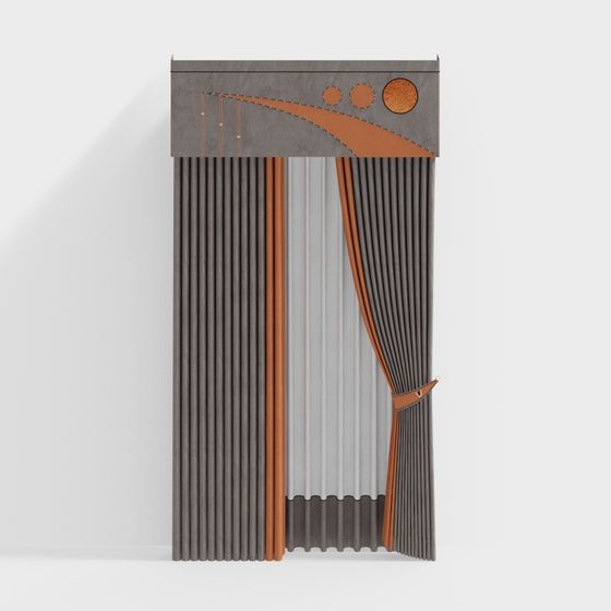 Vintage Curtain Door 3D model