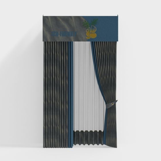 Eco-Friendly Curtain 3D model for Contemporary Spaces