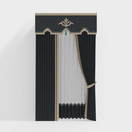 Elegant Curtains 3D model for Interior Design