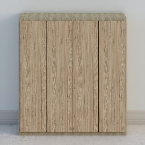 Natural Wood Grain Storage Cabinet 3D model