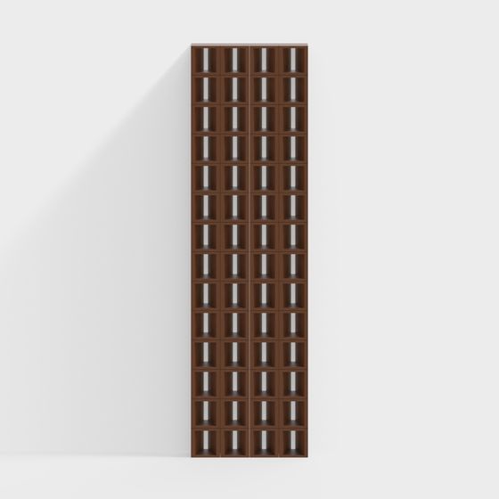 Stylish Grid Bookshelf 3D model for Modern Spaces