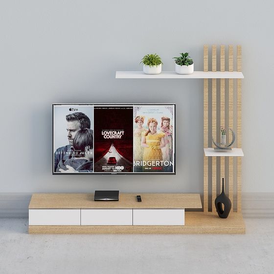 Black TV Unit 3D Model for Modern Interiors
