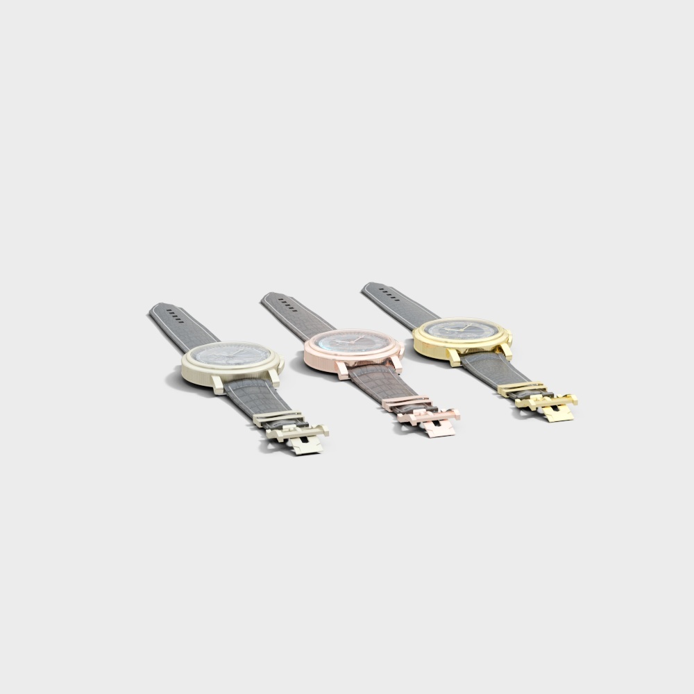 Low-Polygon Luxury Watch 3D Model