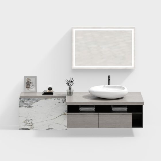 Minimalist Bathroom Cabinet 3D model