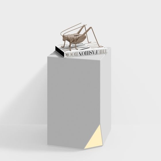 Low-Poly Insect on Bookshelf 3D Model for Creative Projects