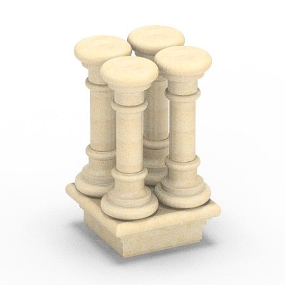 Brown Column Cap 3D Model for Elegant Architecture