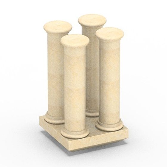 Brown Square Column Cap 3D Model - Decorative Element