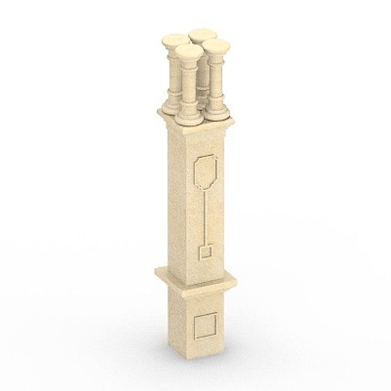 White Roman Column 3D Model