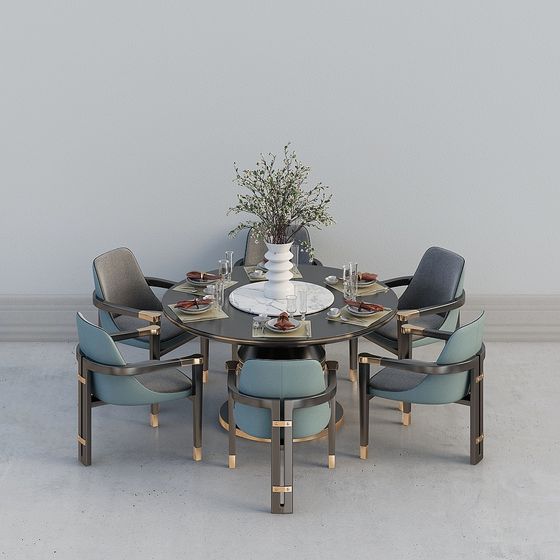 Elegant Dining Table Set 3D model