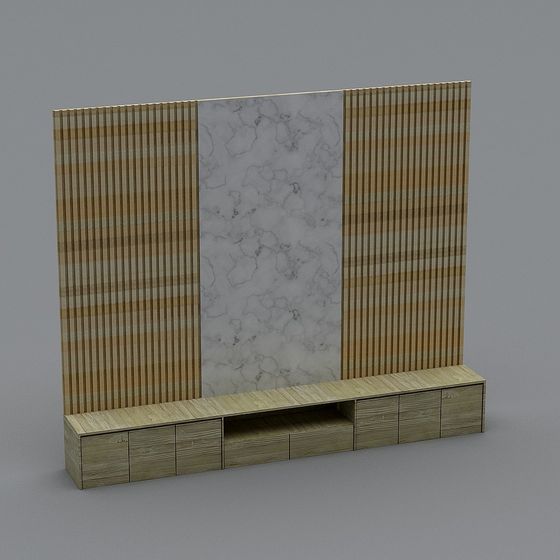Stylish Low-Poly Wood and Marble 3D model