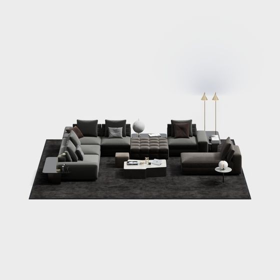 MINOTTI 現代咖啡桌組合