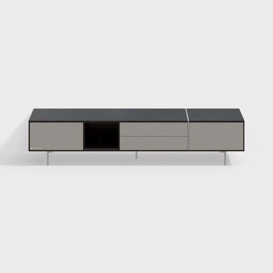 Stylish Low-Poly TV Stand 3D model for Modern Spaces