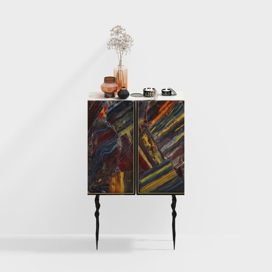 Buffet d'entrée de style Wabi-Sabi moderne