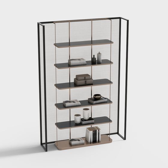 Grid Art Bookshelf 3D model for Unique Interiors