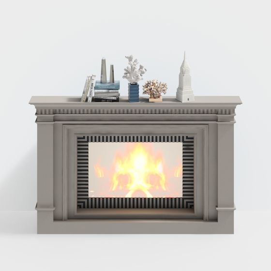 Classic Grand Fireplace 3D model