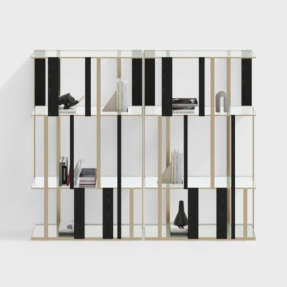 Modern Aesthetic Bookshelf 3D model
