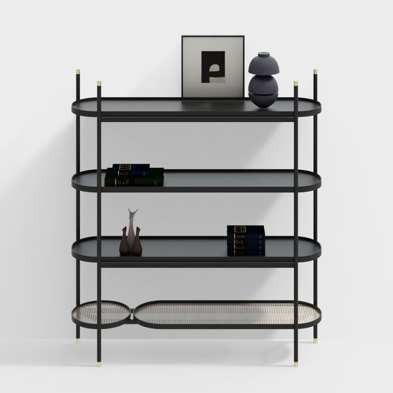 Scandinavian Rack,Shelves,black