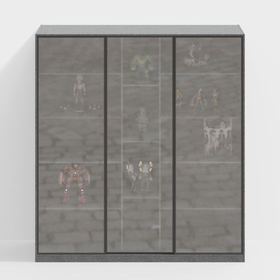Modern Decorative Cabinet 3D Model for Stylish Interiors