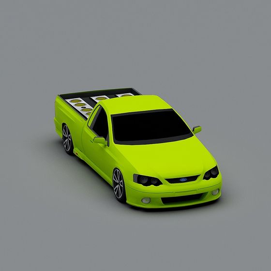 Vibrant Neon Green Pickup Truck 3D model