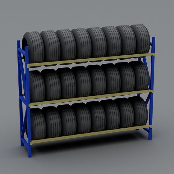Unique Low-Polygon Tire Rack 3D model