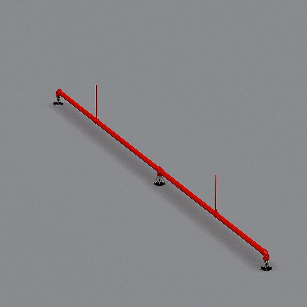 Vibrant Red Pipe 3D Model for Industrial Design